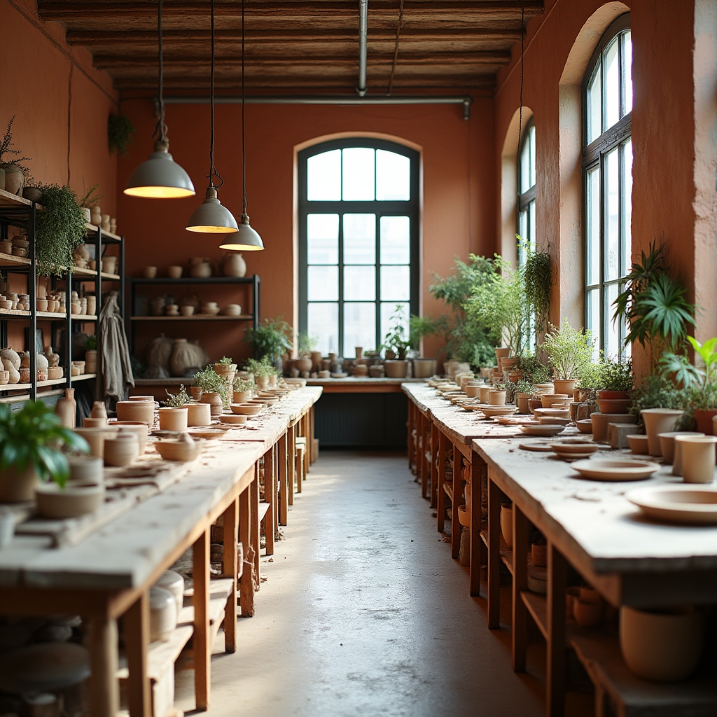 Keramik-Workshop in Berlin mit Tischen und Werkzeugen